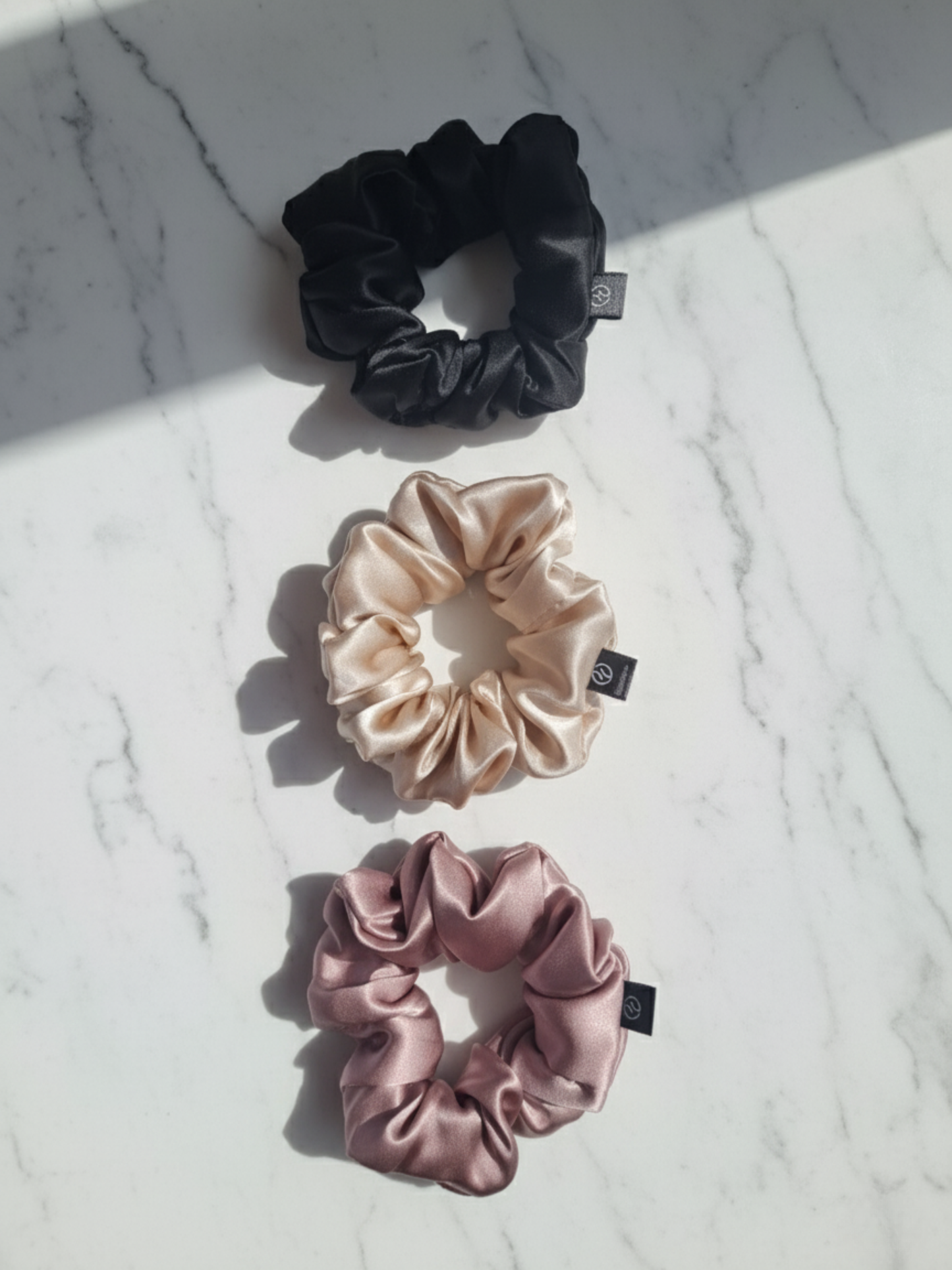 Silk Scrunchies – Set of 3