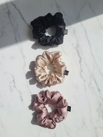 Silk Scrunchies – Set of 3